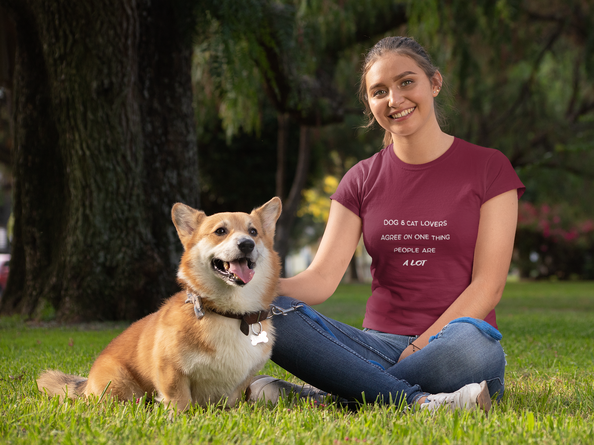 Dog and Cat Lovers Agree People Are a Lot T-Shirt | Funny Pet Lover Tee | Paws Over People | Women's Relaxed T-Shirt