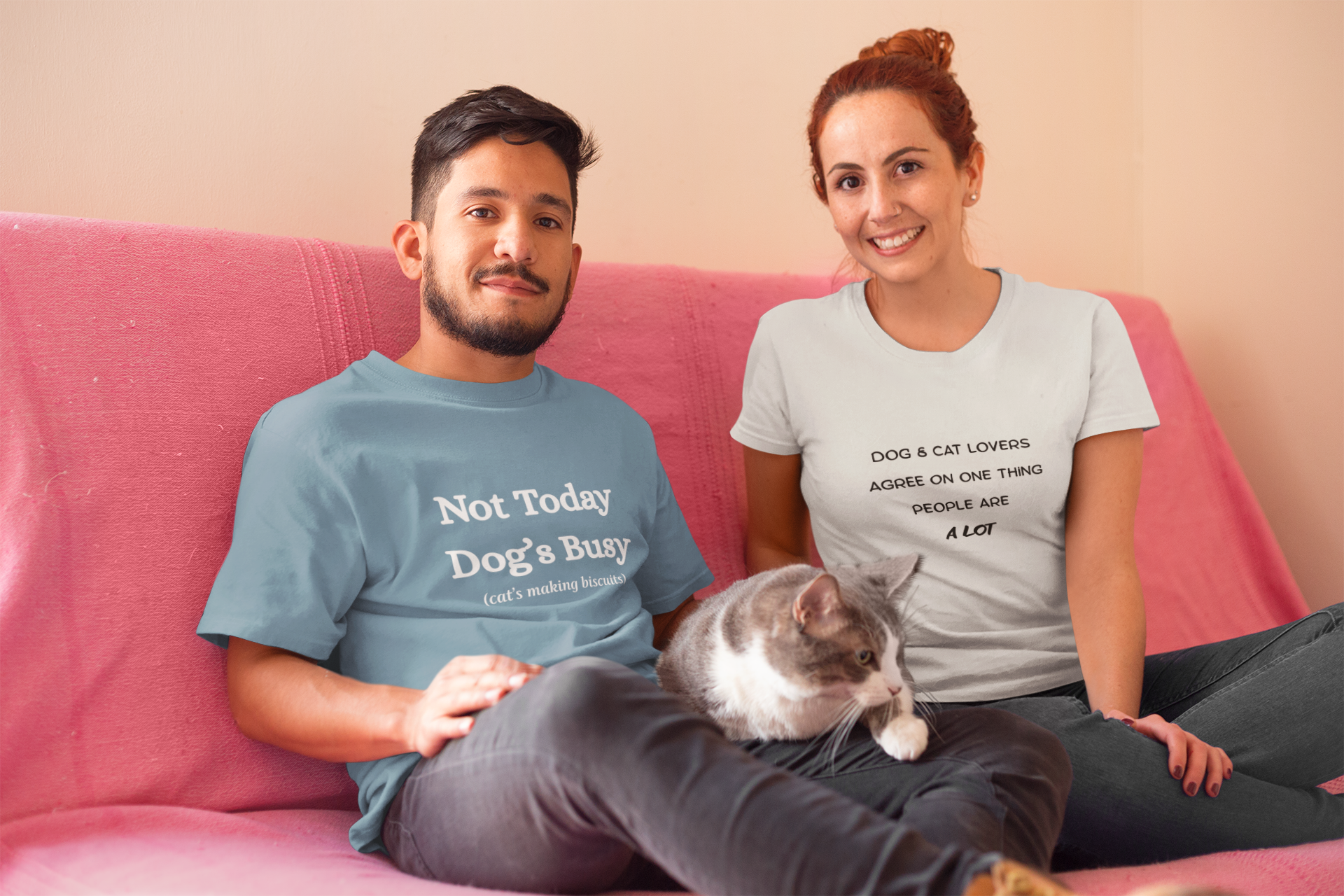 Dog and Cat Lovers Agree People Are a Lot T-Shirt | Funny Pet Lover Tee | Paws Over People | Unisex t-shirt